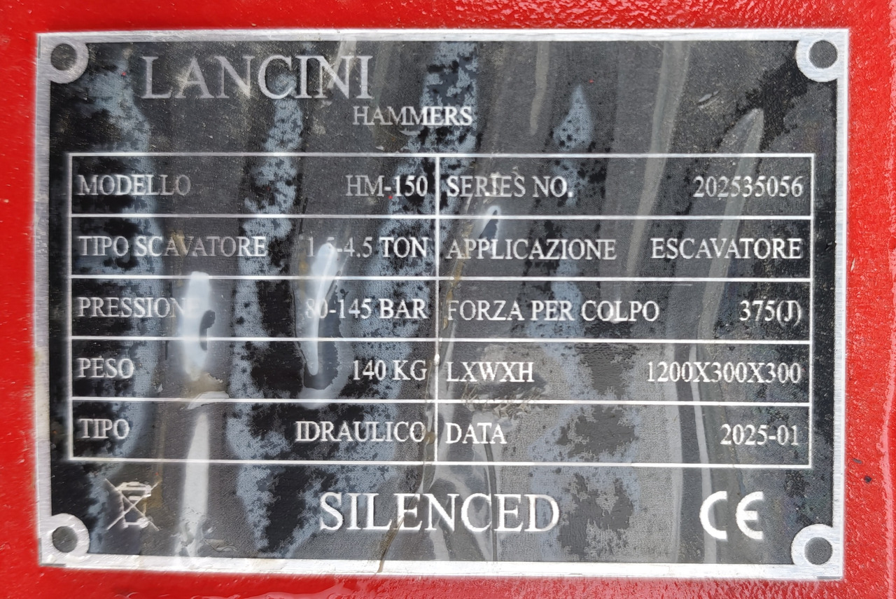 Lancini HM-150 - Martillo hidráulico para Excavadora: foto 3 Lancini HM-150 - Martillo hidráulico para Excavadora: foto 3