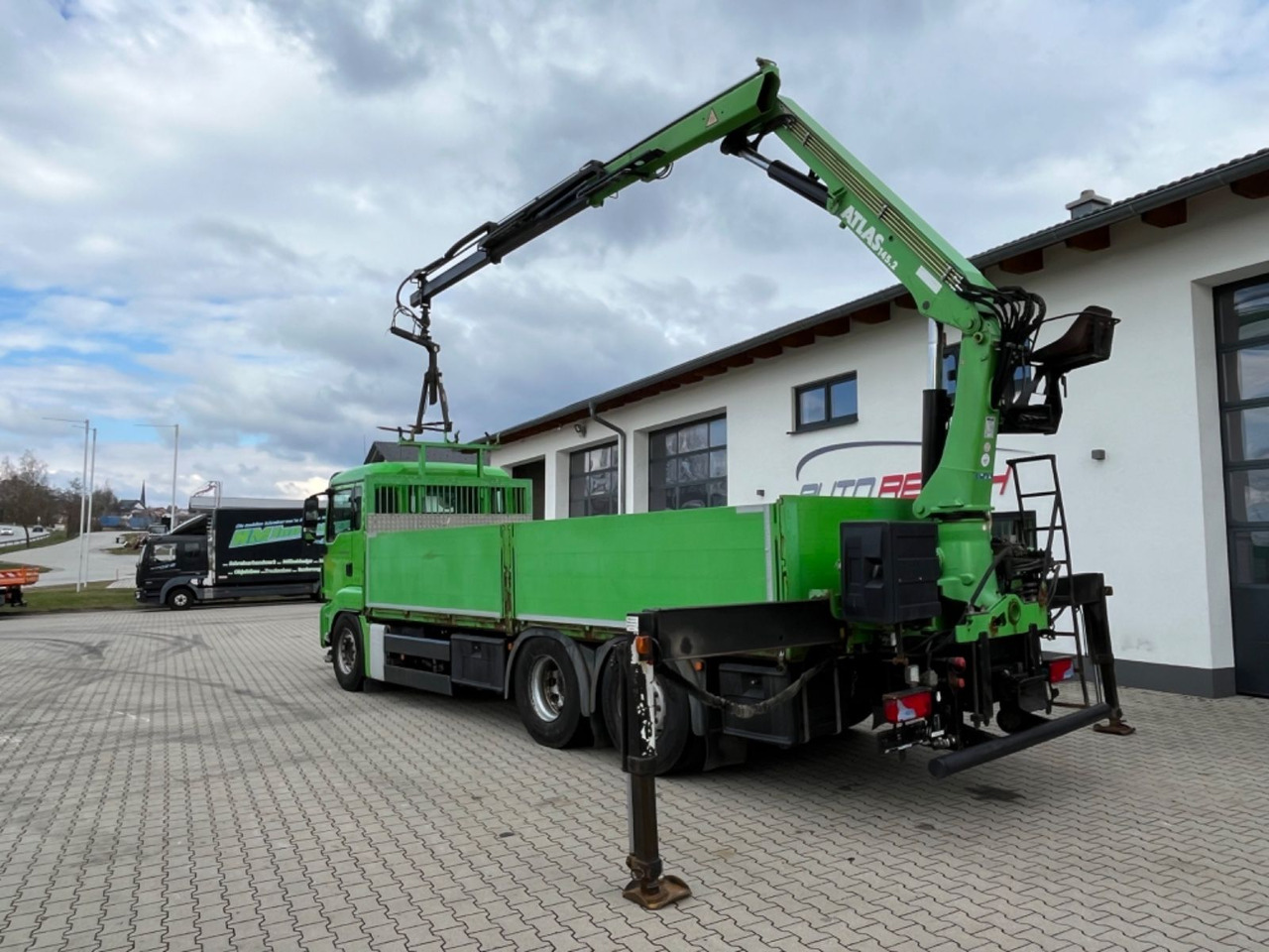 Camión caja abierta, Camión grúa MAN TGS 25.440 Baustoff Pritsche mit Atlas 165.2VE: foto 10