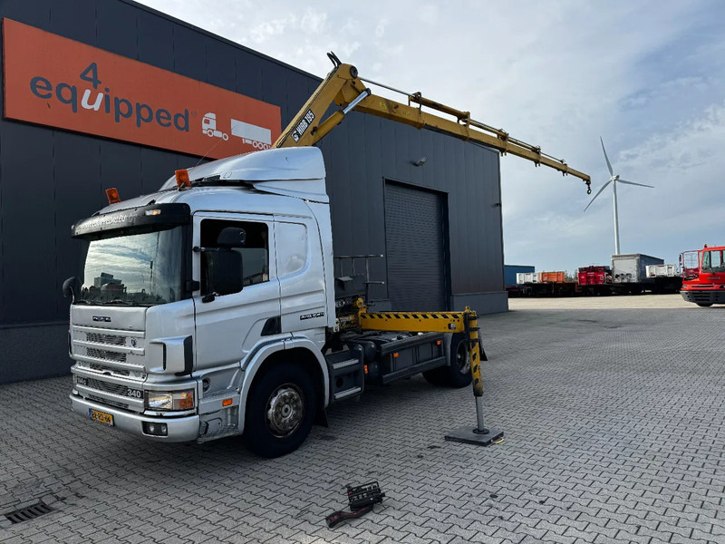 Scania P114-340 + HIAB 19-5 crane + remote / Euro-3 / 3 pedals / NL-truck / APK: 12-2025 - Camión grúa: foto 1 Scania P114-340 + HIAB 19-5 crane + remote / Euro-3 / 3 pedals / NL-truck / APK: 12-2025 - Camión grúa: foto 1