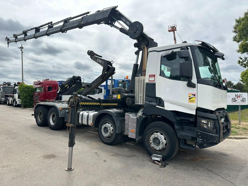 Renault C460 8x4 HOOKLIFT + CRANE HIAB 288 E-6 HIDUO - RADIO - 5/6 F - STEEL SPRING / HUB REDUCTION - Camión multibasculante, Camión grúa: foto 1 Renault C460 8x4 HOOKLIFT + CRANE HIAB 288 E-6 HIDUO - RADIO - 5/6 F - STEEL SPRING / HUB REDUCTION - Camión multibasculante, Camión grúa: foto 1