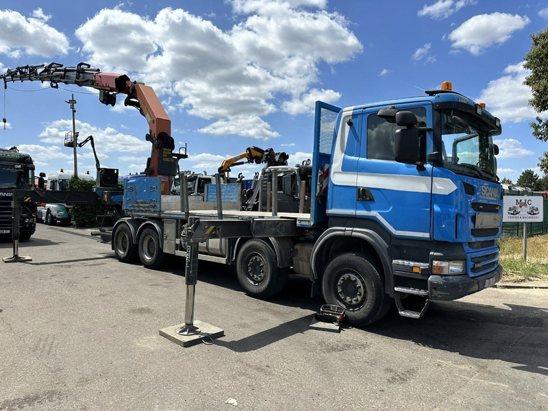 Scania G440 8x4 PRITSCHE + (25m!) KRAN PALFINGER PK78002 SH G 8x + WINCH - PLATFORM 6m25 - SCHALT - AP ACHSEN - BLATT - EURO 5 - BELGISCHE - Camión caja abierta, Camión grúa: foto 2 Scania G440 8x4 PRITSCHE + (25m!) KRAN PALFINGER PK78002 SH G 8x + WINCH - PLATFORM 6m25 - SCHALT - AP ACHSEN - BLATT - EURO 5 - BELGISCHE - Camión caja abierta, Camión grúa: foto 2