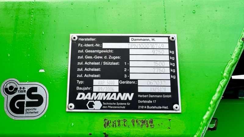 Dammann ANP 5028 ProfiClass mit 30m Gestänge - Pulverizador: foto 2 Dammann ANP 5028 ProfiClass mit 30m Gestänge - Pulverizador: foto 2