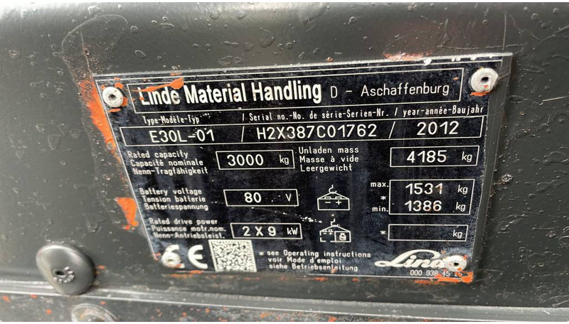 Linde E30L - Carretilla elevadora eléctrica: foto 2 Linde E30L - Carretilla elevadora eléctrica: foto 2