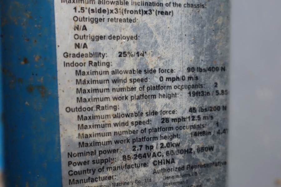 Genie GS1932 E-Drive Several In Stock, 8m Working Height - Plataforma de tijeras: foto 5 Genie GS1932 E-Drive Several In Stock, 8m Working Height - Plataforma de tijeras: foto 5