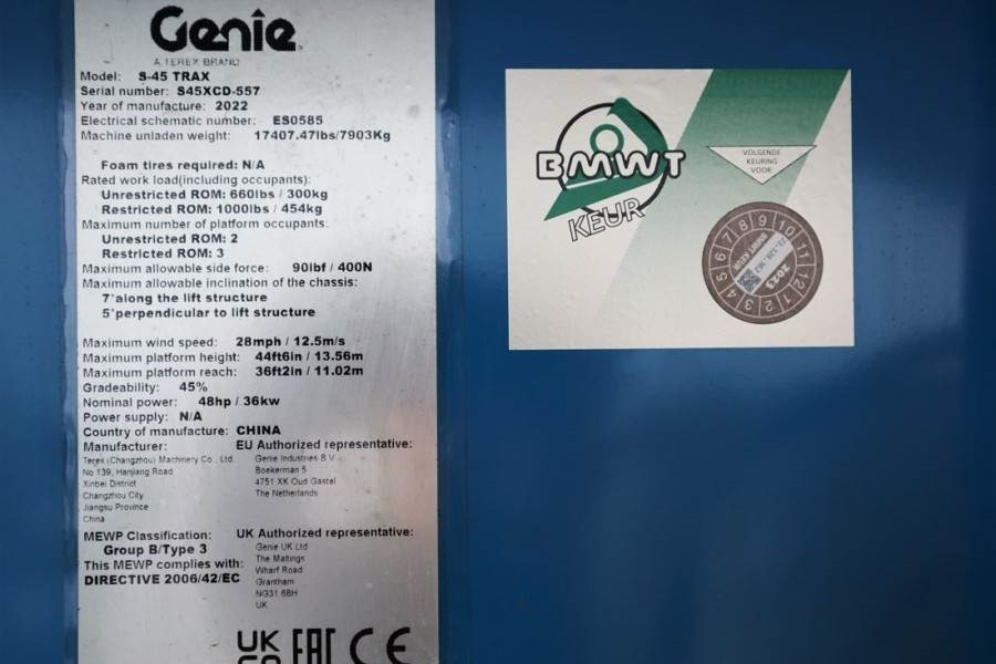 Genie S45XC Trax Valid inspection, *Guarantee! Diesel, 4 - Plataforma telescopica: foto 5 Genie S45XC Trax Valid inspection, *Guarantee! Diesel, 4 - Plataforma telescopica: foto 5