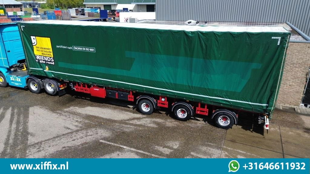 Meusburger 3-ass. Vlakke dubbel 2x uitschuifbare oplegger met huifopbouw / 3x ge - Semirremolque plataforma/ Caja abierta: foto 4 Meusburger 3-ass. Vlakke dubbel 2x uitschuifbare oplegger met huifopbouw / 3x ge - Semirremolque plataforma/ Caja abierta: foto 4