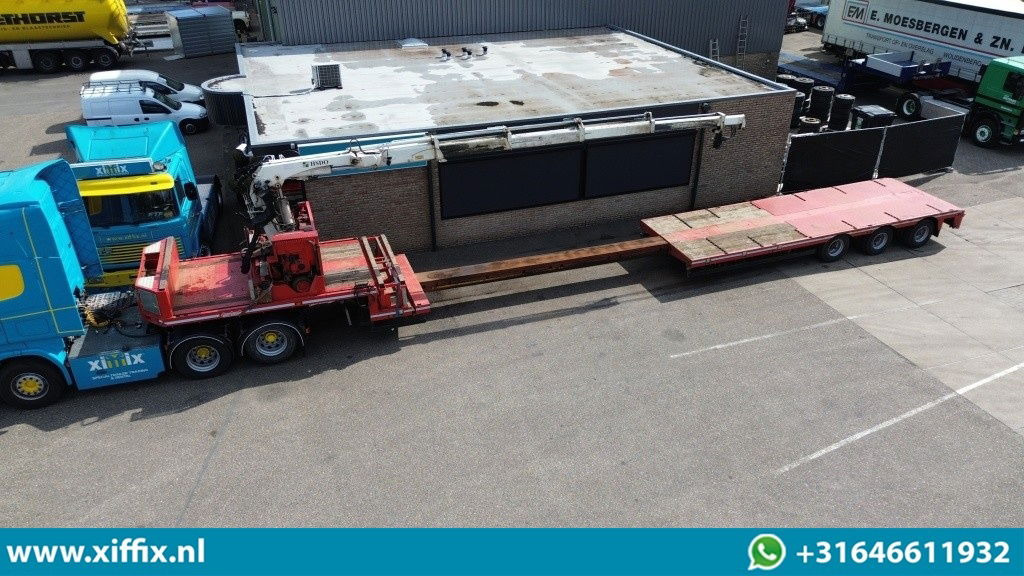 Nooteboom 3-ass. Uitschuifbare semi dieplader met Hiab 22 ton/mtr. Kraan / 3x gestuurd - Semirremolque góndola rebajadas: foto 1 Nooteboom 3-ass. Uitschuifbare semi dieplader met Hiab 22 ton/mtr. Kraan / 3x gestuurd - Semirremolque góndola rebajadas: foto 1