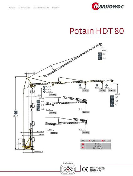 Potain HDT 80 - Grúa automontante: foto 1 Potain HDT 80 - Grúa automontante: foto 1