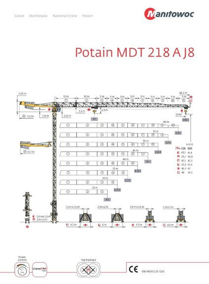Potain MDT 218 A J 8 - Grúa torre: foto 1 Potain MDT 218 A J 8 - Grúa torre: foto 1