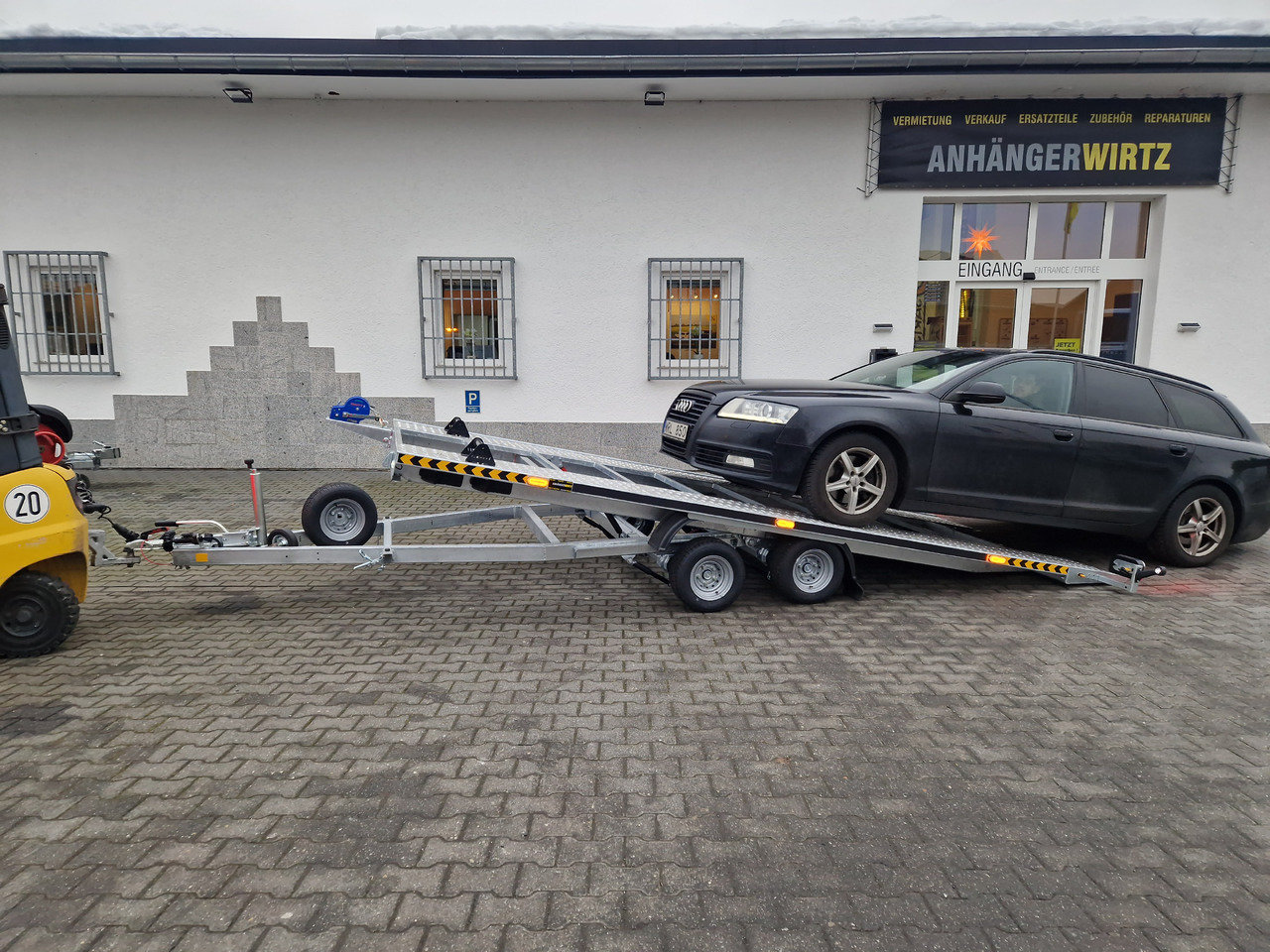 Cartrailer Expert 2745 easyload black 450x216cm ankippbar Winde Reserverad 10" 100km/H 2700kg - Remolque portavehículos: foto 1 Cartrailer Expert 2745 easyload black 450x216cm ankippbar Winde Reserverad 10" 100km/H 2700kg - Remolque portavehículos: foto 1