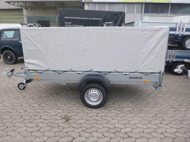 Brenderup Tieflader 2270SUB750 Stahl, 0,75 to. 2700x1300x270mm mit Hochplane 105 cm Lichte Höhe - Remolque de coche: foto 3 Brenderup Tieflader 2270SUB750 Stahl, 0,75 to. 2700x1300x270mm mit Hochplane 105 cm Lichte Höhe - Remolque de coche: foto 3