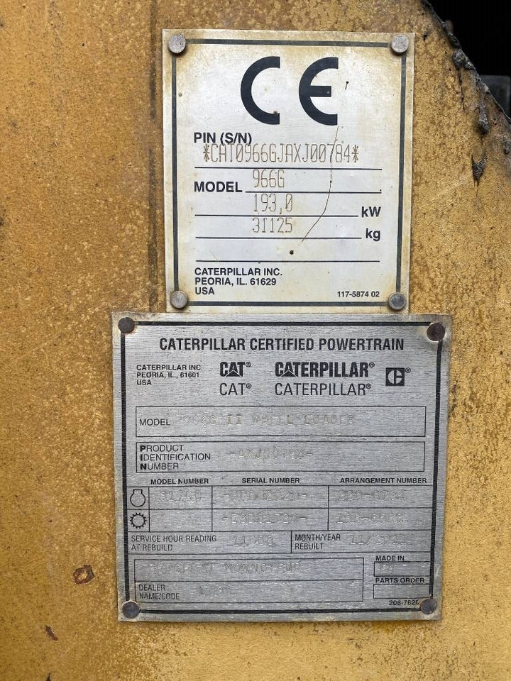 Cargadora de ruedas CAT 966 G endommagée Complete ou pour pièces: foto 7