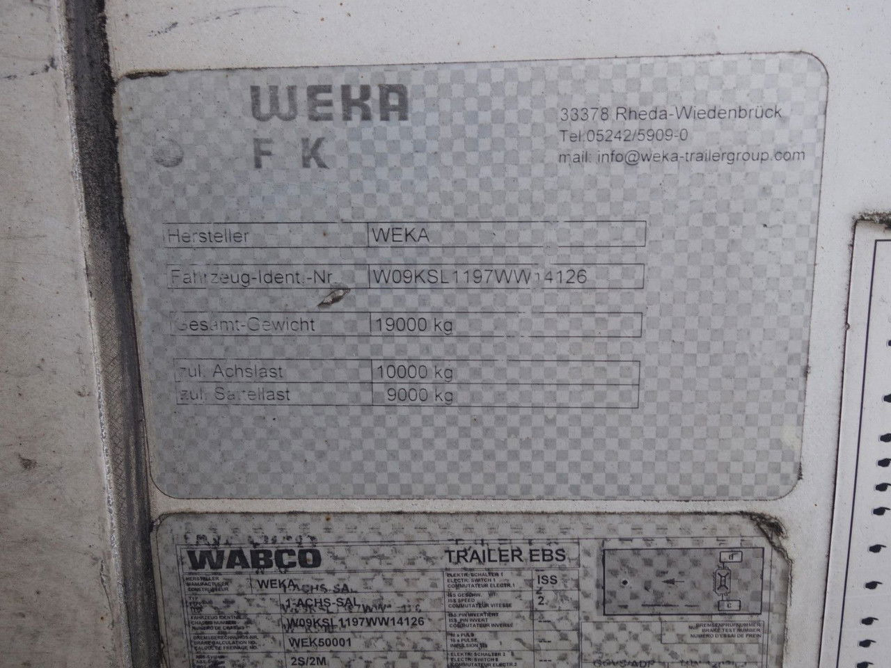 Semirremolque caja cerrada WEKA Weka, 1 Achse, Lenkachse 1 Achse, Lenkachse: foto 17