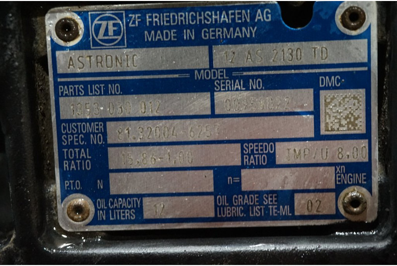 ZF 12AS2130DD TGS 81.32004-6257 - Caja de cambios para Camión: foto 5 ZF 12AS2130DD TGS 81.32004-6257 - Caja de cambios para Camión: foto 5