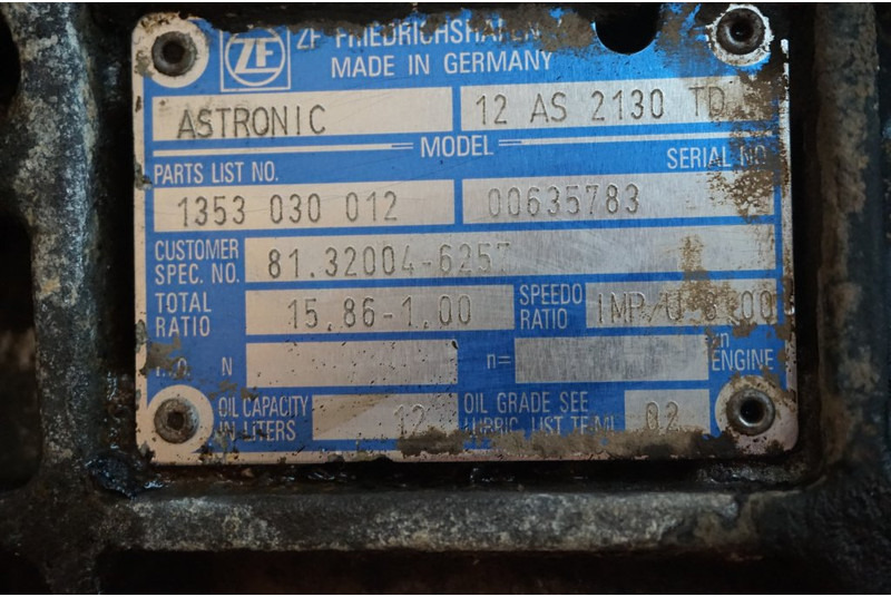ZF 12AS2130DD TGS 81.32004-6257 - Caja de cambios para Camión: foto 5 ZF 12AS2130DD TGS 81.32004-6257 - Caja de cambios para Camión: foto 5