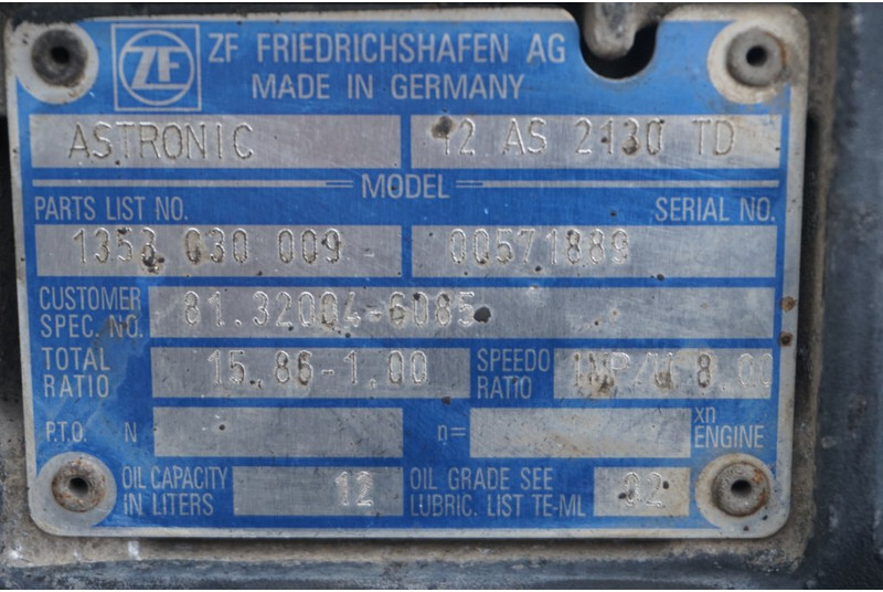 ZF 12AS2130DD TGX - Caja de cambios para Camión: foto 5 ZF 12AS2130DD TGX - Caja de cambios para Camión: foto 5