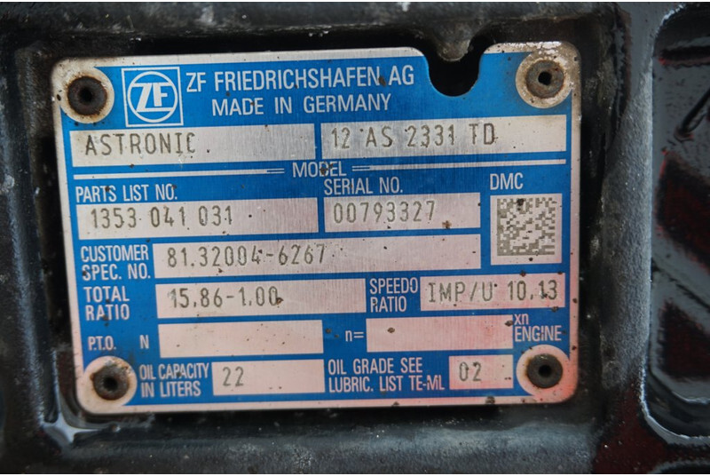 ZF 12AS2331DD+INT3  81 32004-6267 - Caja de cambios para Camión: foto 5 ZF 12AS2331DD+INT3  81 32004-6267 - Caja de cambios para Camión: foto 5