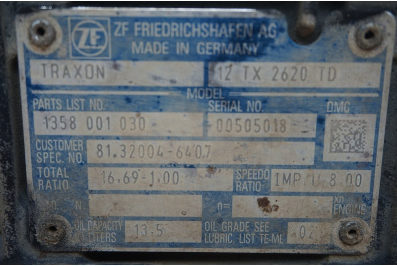 ZF 12TX2620DD TGS 8x4 81.32004-6407 - Caja de cambios para Camión: foto 5 ZF 12TX2620DD TGS 8x4 81.32004-6407 - Caja de cambios para Camión: foto 5