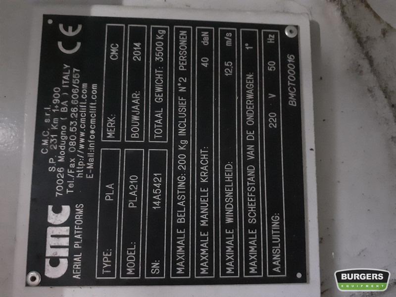 Camión con plataforma elevadora Mercedes-Benz Sprinter CMC PLA 210: foto 19