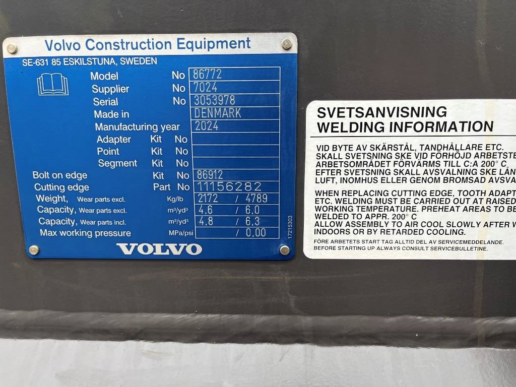 Volvo L150H L180H Ny Skopa Volvo L150 L180 Bucket  - Cazo para Maquinaria de construcción: foto 2 Volvo L150H L180H Ny Skopa Volvo L150 L180 Bucket  - Cazo para Maquinaria de construcción: foto 2