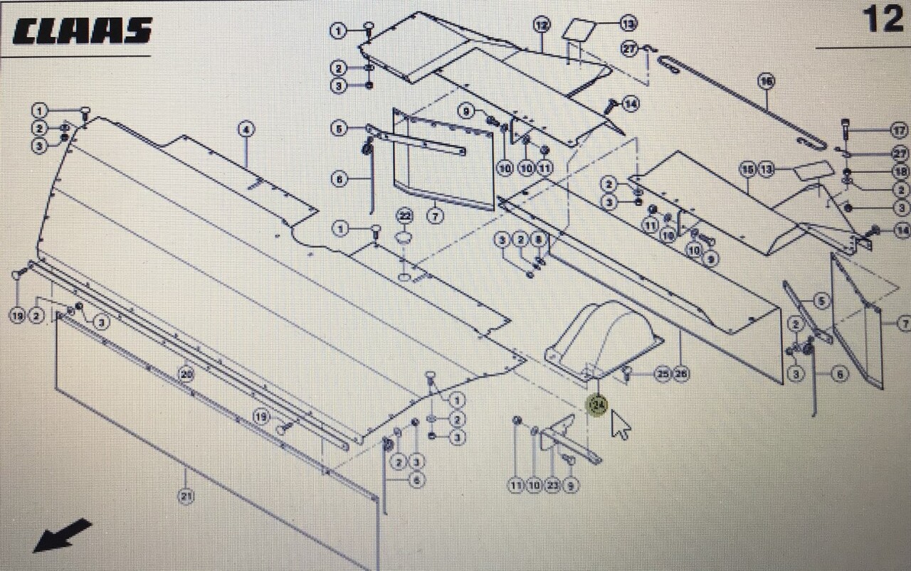CLAAS 00 0934 938 1/CLAAS Corto maska - Capota para Segadora: foto 1 CLAAS 00 0934 938 1/CLAAS Corto maska - Capota para Segadora: foto 1