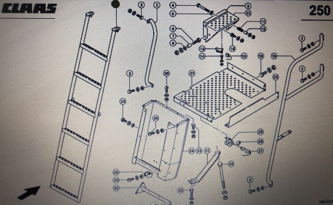Drabinka Claas Mega 370-340 Nr 1 na rys katalogowym Nr katalogowy 000 646 588 4 - Peldaño para Cosechadora de granos: foto 1 Drabinka Claas Mega 370-340 Nr 1 na rys katalogowym Nr katalogowy 000 646 588 4 - Peldaño para Cosechadora de granos: foto 1