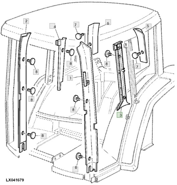 John Deere 6920S - plastik panel wnętrza L111871 L159114 - Cabina e interior para Maquinaria agrícola: foto 4 John Deere 6920S - plastik panel wnętrza L111871 L159114 - Cabina e interior para Maquinaria agrícola: foto 4