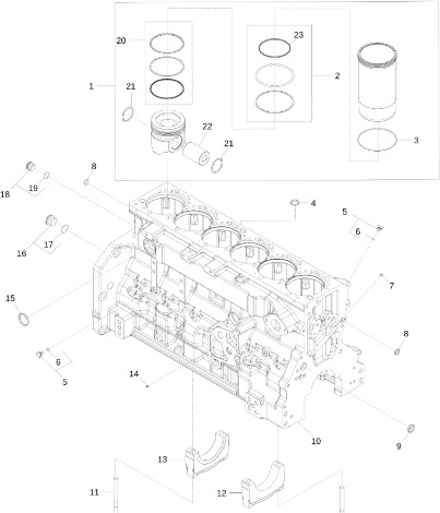 John Deere 9470RX - Zespół bloku krótkiego DZ112023 (Silnik) - Bloque de cilindros para Tractor: foto 1 John Deere 9470RX - Zespół bloku krótkiego DZ112023 (Silnik) - Bloque de cilindros para Tractor: foto 1