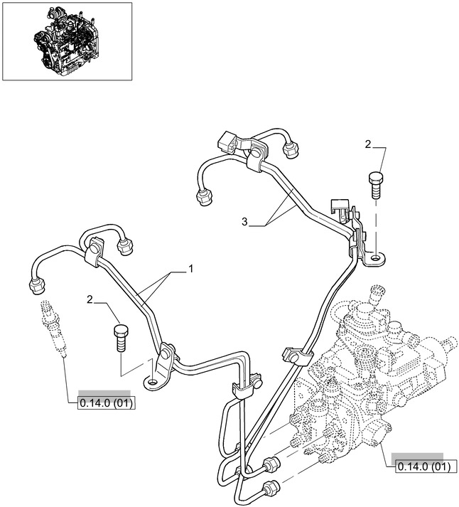 New Holland T6010 Rurka 2853985 - Motor y piezas para Tractor: foto 1 New Holland T6010 Rurka 2853985 - Motor y piezas para Tractor: foto 1