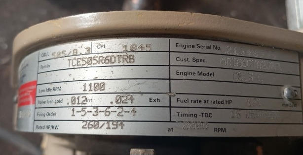 Silnik Cummins 505/8.3 8.3L C8.3-C o mocy 260 KM Model 1845 - Motor para Maquinaria de construcción: foto 3 Silnik Cummins 505/8.3 8.3L C8.3-C o mocy 260 KM Model 1845 - Motor para Maquinaria de construcción: foto 3