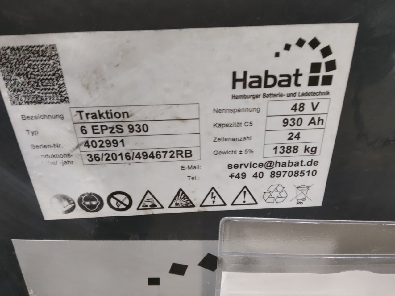 Habat 48V 930Ah - Acumulador para Equipo de manutención: foto 2 Habat 48V 930Ah - Acumulador para Equipo de manutención: foto 2