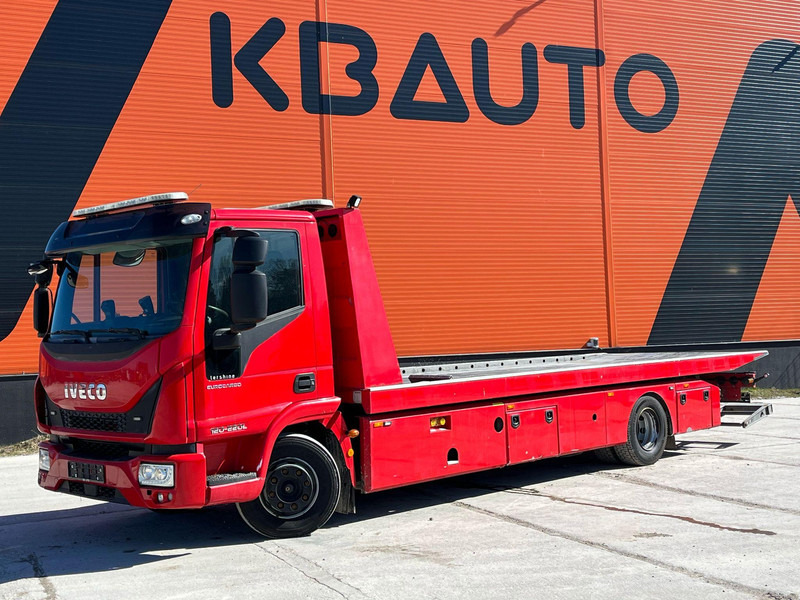 Iveco Eurocargo 120-220L 4x2 WY 2500 kg / PLATFORM L=6570 mm / W=2300 mm / WINCH - Camión portavehículos: foto 1 Iveco Eurocargo 120-220L 4x2 WY 2500 kg / PLATFORM L=6570 mm / W=2300 mm / WINCH - Camión portavehículos: foto 1