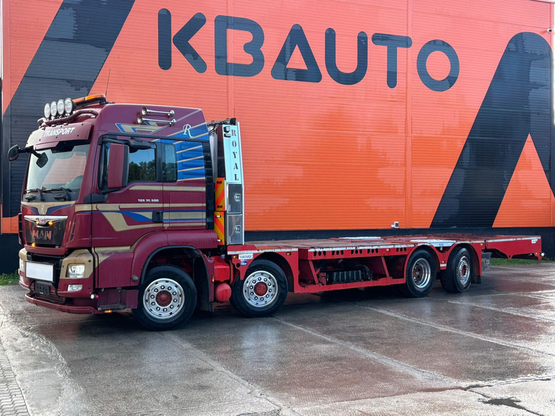 MAN TGS 35.480 8x4H-6 HYDRODRIVE / PLATFORM L=9160 mm / WINCH - Camión portavehículos: foto 1 MAN TGS 35.480 8x4H-6 HYDRODRIVE / PLATFORM L=9160 mm / WINCH - Camión portavehículos: foto 1