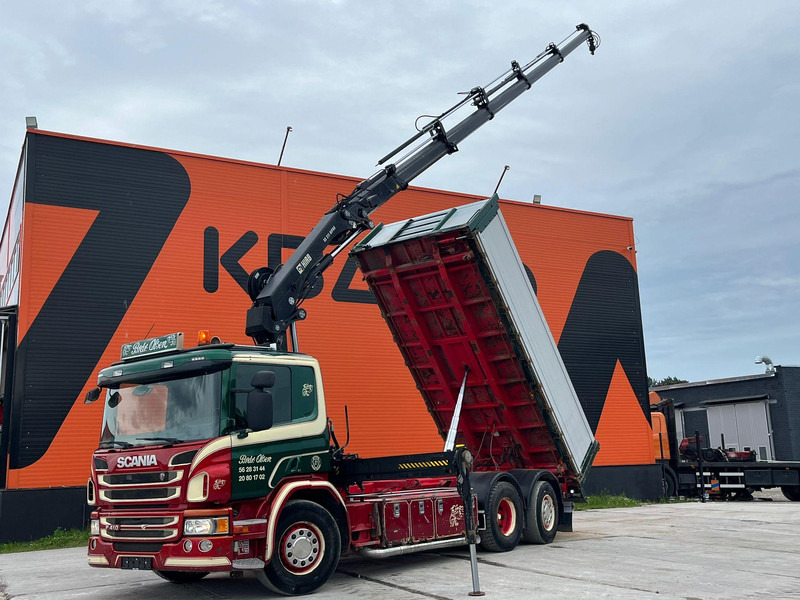 Scania P 410 6x2*4 HIAB 211EP-5 / BOX L=5386 mm - Camión volquete, Camión grúa: foto 1 Scania P 410 6x2*4 HIAB 211EP-5 / BOX L=5386 mm - Camión volquete, Camión grúa: foto 1