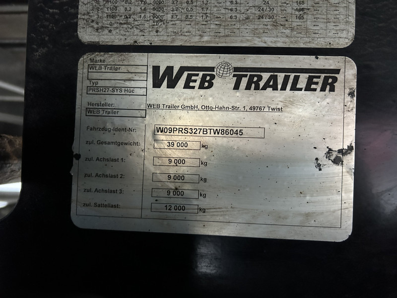 Semirremolque lona WEBTRAILER PRSH-27-SYS HVC / Mega / Curtainside / BPW Drum / NL Trailer: foto 15