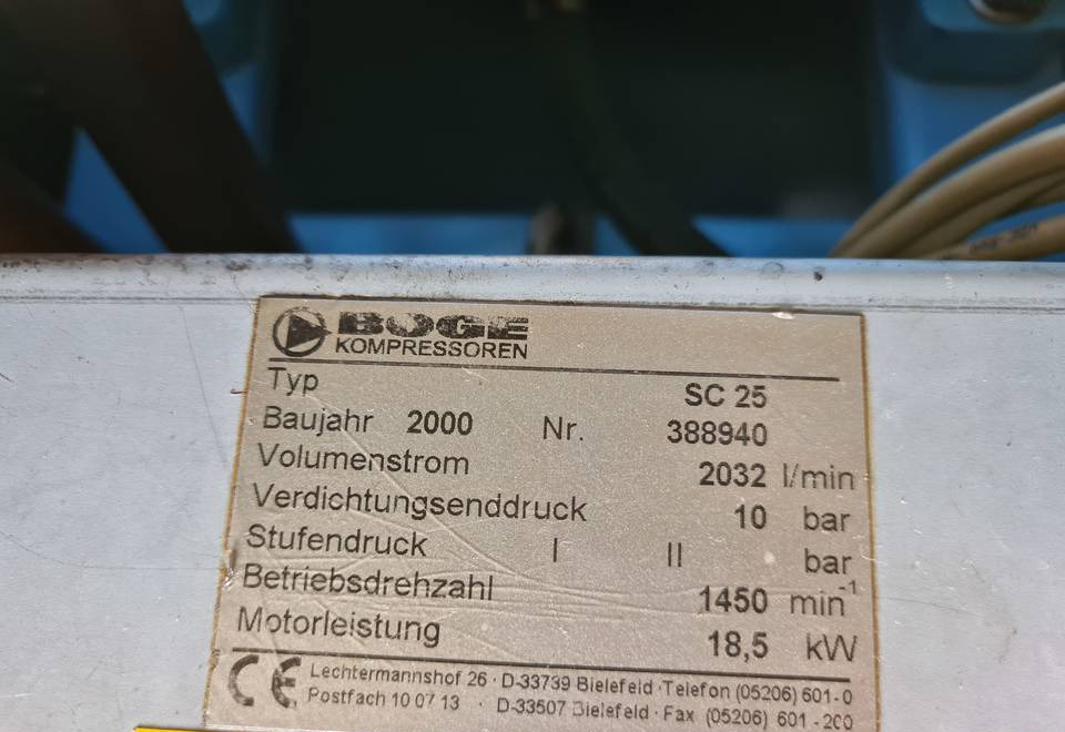 Compresor de aire Sprężarka tłokowa BOGE SC 25, 18,5 kw: foto 6
