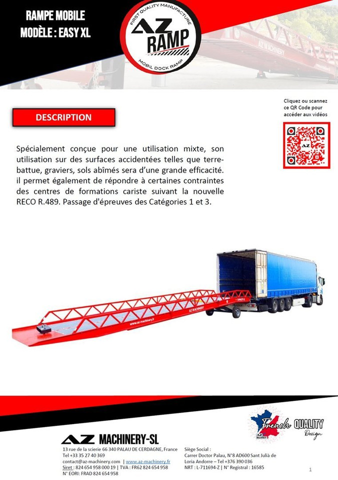 **RENTAL 12-24-36 Month** AZ RAMP-EASY XL-8 . Mobil Loading Ramp - Rampa de carga: foto 3 **RENTAL 12-24-36 Month** AZ RAMP-EASY XL-8 . Mobil Loading Ramp - Rampa de carga: foto 3