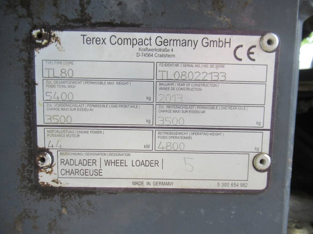 Terex TL 80 AS - Cargadora de ruedas: foto 5 Terex TL 80 AS - Cargadora de ruedas: foto 5
