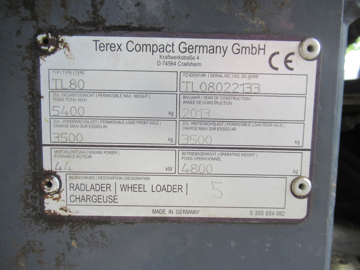 Terex TL80 - Cargadora de ruedas: foto 5 Terex TL80 - Cargadora de ruedas: foto 5