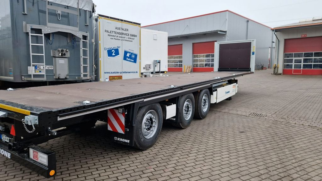 Krone Plateau-Auflieger - Lenkachse + Stapleraufnahme - Semirremolque plataforma/ Caja abierta: foto 2 Krone Plateau-Auflieger - Lenkachse + Stapleraufnahme - Semirremolque plataforma/ Caja abierta: foto 2