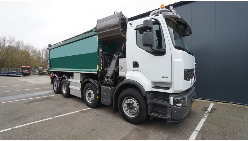 Camión grúa Renault PREMIUM 380 DXI 8X2/6 2 SIDE TIPPER WITH PLFINGER Q 170 Z CRANE.278.200KM: foto 7