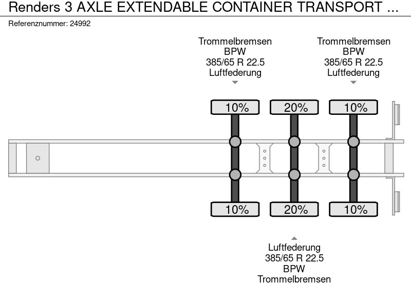 Semirremolque portacontenedore/ Intercambiable Renders 3 AXLE EXTENDABLE CONTAINER TRANSPORT TRAILER: foto 6