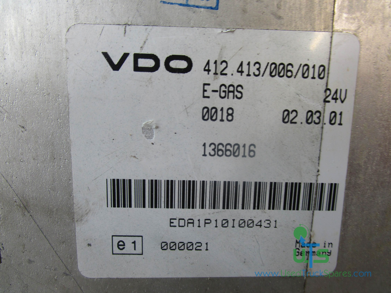DAF EGAS THROTTLE CONTROL VDO ECU P/NO 412.413/006/010 - Unidad de control para Camión: foto 3 DAF EGAS THROTTLE CONTROL VDO ECU P/NO 412.413/006/010 - Unidad de control para Camión: foto 3