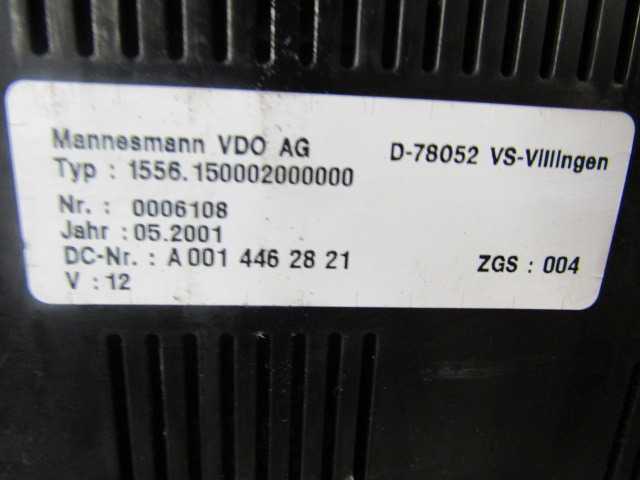 MERCEDES ATEGO 815/818 CLOCK CLUSTER P/NO A001 446 2821 - Sistema eléctrico para Camión: foto 2 MERCEDES ATEGO 815/818 CLOCK CLUSTER P/NO A001 446 2821 - Sistema eléctrico para Camión: foto 2