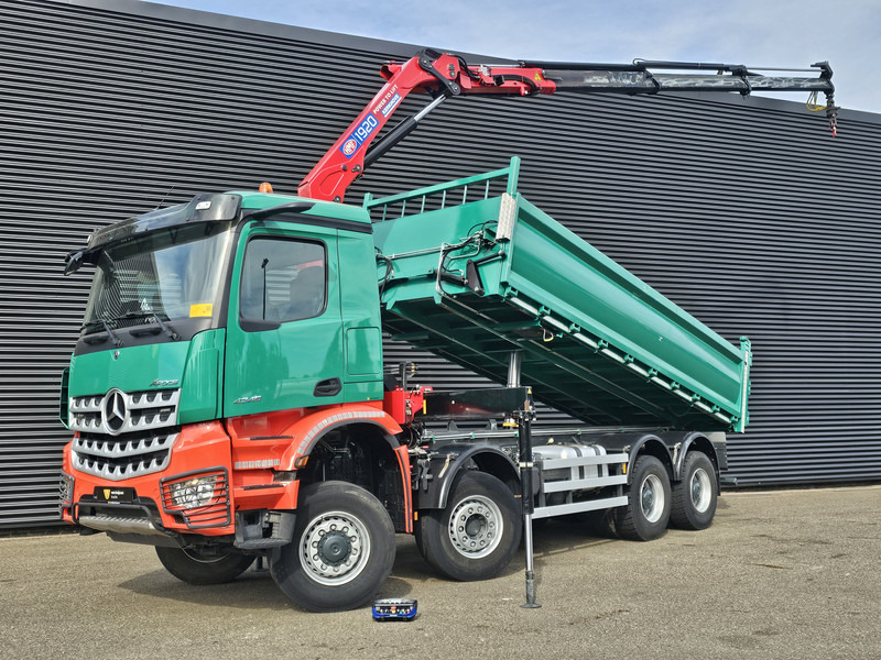 Mercedes-Benz AROCS 4145 / 8X6 / TIPPER + HMF CRANE - Camión volquete, Camión grúa: foto 1 Mercedes-Benz AROCS 4145 / 8X6 / TIPPER + HMF CRANE - Camión volquete, Camión grúa: foto 1