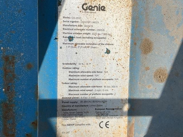 Genie GS2632 - Plataforma de tijeras: foto 5 Genie GS2632 - Plataforma de tijeras: foto 5