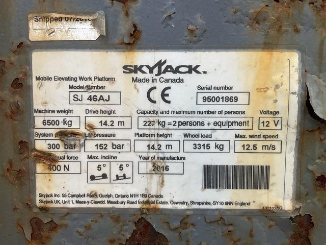 SkyJack SJ46AJ - Plataforma articulada: foto 5 SkyJack SJ46AJ - Plataforma articulada: foto 5