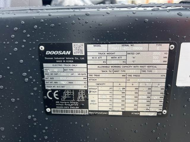 Doosan B20T-7 PLUS - Carretilla elevadora eléctrica: foto 5 Doosan B20T-7 PLUS - Carretilla elevadora eléctrica: foto 5