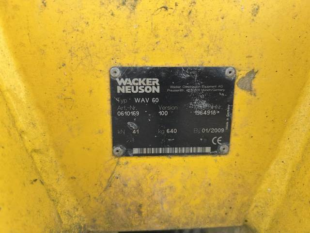 Wacker Neuson WAV60 - Plancha reversible, Implemento: foto 5 Wacker Neuson WAV60 - Plancha reversible, Implemento: foto 5