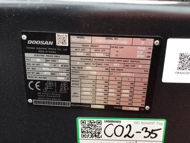 Doosan B35X-7 PLUS - Carretilla elevadora eléctrica: foto 5 Doosan B35X-7 PLUS - Carretilla elevadora eléctrica: foto 5